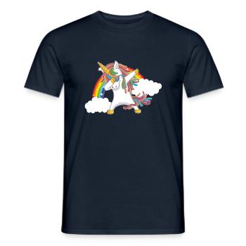 tamponner licorne licorne arc en ciel - T-shirt homme - marine - Devant - AI Model Male 178 light (178cm)