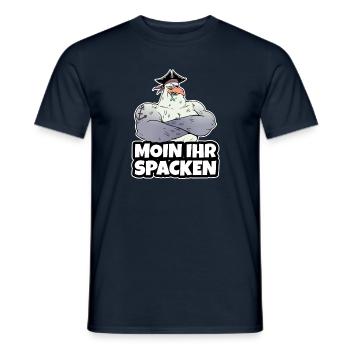 Moin Ihr Spacken Möwe Norddeutsch Norddeutschland - Männer T-Shirt - Navy - Vorne - AI Model Male 178 light (178cm)
