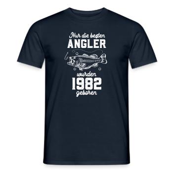 40. Geburtstag Angler - Männer T-Shirt - Navy - Vorne - AI Model Male 178 light (178cm)