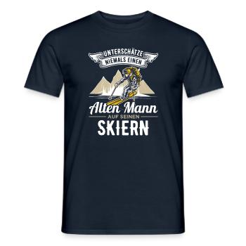 Skifahrer Skiurlaub - Männer T-Shirt - Navy - Vorne - AI Model Male 178 light (178cm)