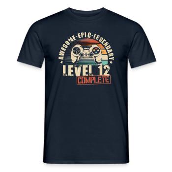 12. Geburtstag Gamer 12 Jahre Level 12 Complete - Männer T-Shirt - Navy - Vorne - AI Model Male 178 light (178cm)