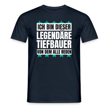 Ich bin dieser legendäre Tiefbauer - Männer T-Shirt - Navy - Vorne - AI Model Male 178 light (178cm)