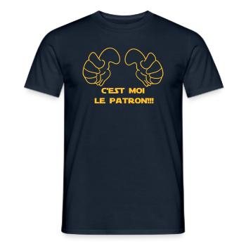 C'EST MOI LE PATRON - T-shirt homme - marine - Devant - AI Model Male 178 light (178cm)