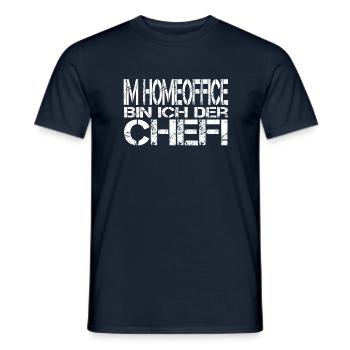Im Homeoffice bin ich der Chef - Männer T-Shirt - Navy - Vorne - AI Model Male 178 light (178cm)