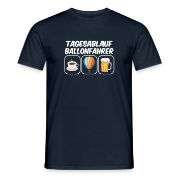 Heißluftballon Tagesablauf Ballonfahrer - Männer T-Shirt - Navy - Vorne - AI Model Male 178 light (178cm)