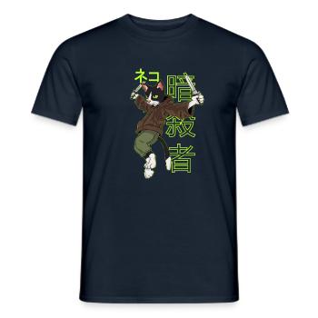 Catsassin tueur chat chat fou dame - T-shirt homme - marine - Devant - AI Model Male 178 light (178cm)