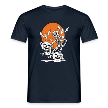 Saxophone Halloween Skeleton Creepy Halloween - Men's T-Shirt - navy - Front - AI Model Male 178 light (178cm)