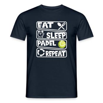 Eat Sleep Padel Repeat - Männer T-Shirt - Navy - Vorne - AI Model Male 178 light (178cm)