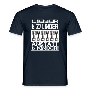 Lieber 6 Zylinder anstatt 6 Kinder - Männer T-Shirt - Navy - Vorne - AI Model Male 178 light (178cm)
