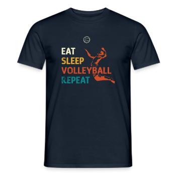 EAT SLEEP VOLLEYBALL REPEAT - Men's T-Shirt - navy - Front - AI Model Male 178 light (178cm)