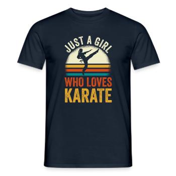 Karaté Une seule fille, Le Karaté Aime - T-shirt homme - marine - Devant - AI Model Male 178 light (178cm)