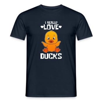 Doux canard J’aime vraiment les canards ! - T-shirt homme - marine - Devant - AI Model Male 178 light (178cm)