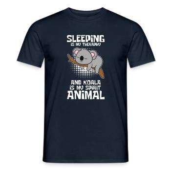 Süßer Koala Schlafen ist meine Therapie - Männer T-Shirt - Navy - Vorne - AI Model Male 178 light (178cm)