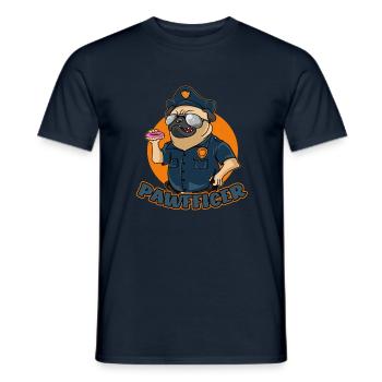 Pawfficer Der Donut Polizeihund - Männer T-Shirt - Navy - Vorne - AI Model Male 178 light (178cm)