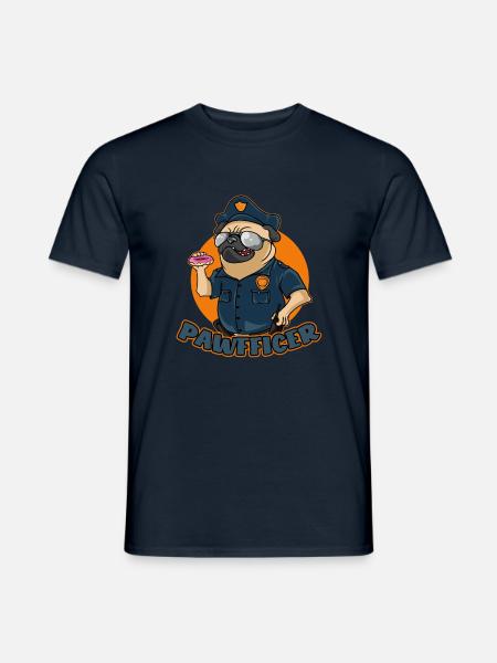 Pawfficer Der Donut Polizeihund - Männer T-Shirt - Navy