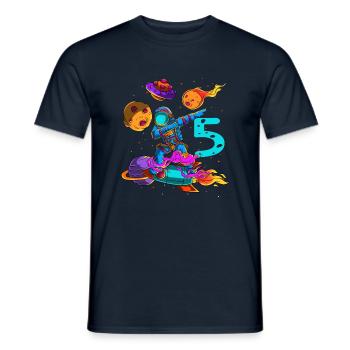 Astronaut In Space 5th Birthday - Men's T-Shirt - navy - Front - AI Model Male 178 light (178cm)