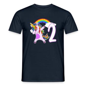 Dabbing Licorne J’ai 2 ans - T-shirt homme - marine - Devant - AI Model Male 178 light (178cm)