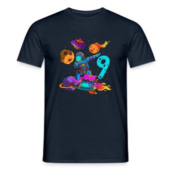 Astronaut In Space 9th Birthday - Men's T-Shirt - navy - Front - AI Model Male 178 light (178cm)