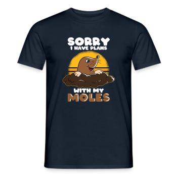 Sorry I have plans with mole - Men's T-Shirt - navy - Front - AI Model Male 178 light (178cm)
