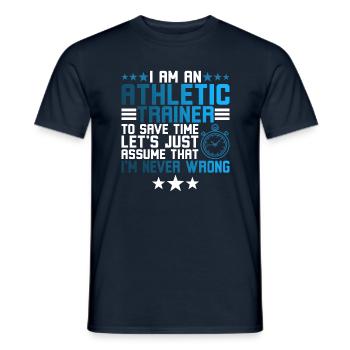 Ich bin ein Atheletiktrainer - Männer T-Shirt - Navy - Vorne - AI Model Male 178 light (178cm)