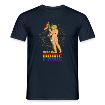 Proud Gay Man Flag Gay - Men's T-Shirt - navy - Front - AI Model Male 178 light (178cm)