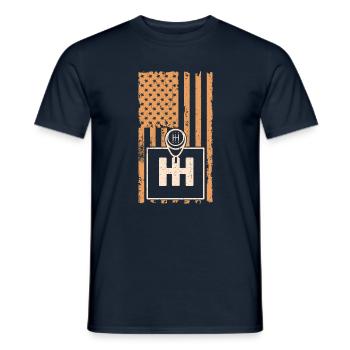 Auto Schaltgetriebe Gangschaltung - Männer T-Shirt - Navy - Vorne - AI Model Male 178 light (178cm)