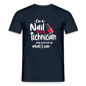 Nail technician work - Men's T-Shirt - navy - Front - AI Model Male 178 light (178cm)