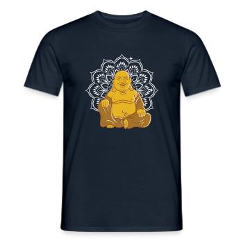 Meditating Buddha Mandala Buddhist - Men's T-Shirt - navy - Front - AI Model Male 178 light (178cm)