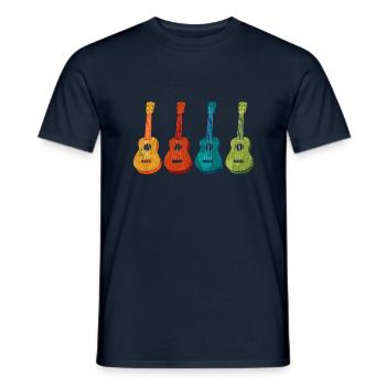 Ukulelen Vitage - Männer T-Shirt - Navy - Vorne - AI Model Male 178 light (178cm)