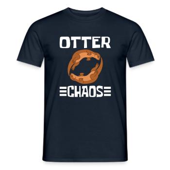 Otter and Sea Otter Chaos - Men's T-Shirt - navy - Front - AI Model Male 178 light (178cm)