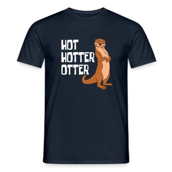 Otter and Sea Otter Hot Hotter Otter - Men's T-Shirt - navy - Front - AI Model Male 178 light (178cm)