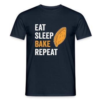 Eat Sleep Bake Empanadas - Men's T-Shirt - navy - Front - AI Model Male 178 light (178cm)