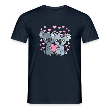 Saint-Valentin Couple Koalas Doux Koalas - T-shirt homme - marine - Devant - AI Model Male 178 light (178cm)