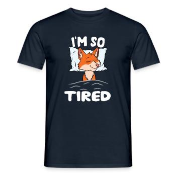 Ich bin so müde Schlafender Fuchs - Männer T-Shirt - Navy - Vorne - AI Model Male 178 light (178cm)