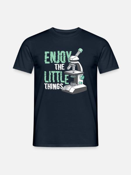 Enjoy the Little Things Funny Microbiology - Männer T-Shirt - Navy