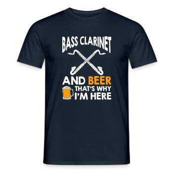 Bass clarinet beer that's why I'm here - Men's T-Shirt - navy - Front - AI Model Male 178 light (178cm)
