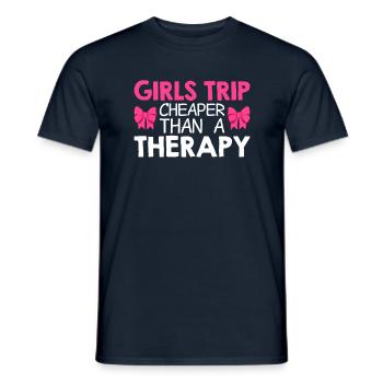 Voyage des filles moins cher que la thérapie - T-shirt homme - marine - Devant - AI Model Male 178 light (178cm)