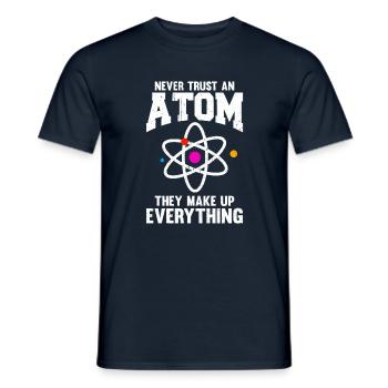 Ne faites jamais confiance à un atome de chimie - T-shirt homme - marine - Devant - AI Model Male 178 light (178cm)