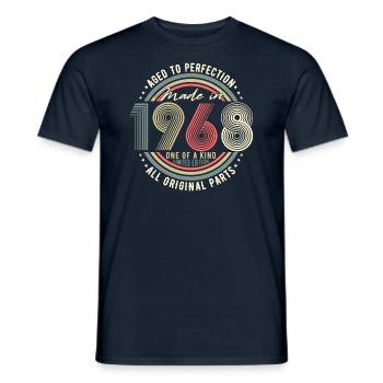 1968 né Vintage Retro 55e anniversaire - T-shirt homme - marine - Devant - AI Model Male 178 light (178cm)