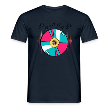 CD mit Musiknoten T-Shirt - Männer T-Shirt - Navy - Vorne - AI Model Male 178 light (178cm)