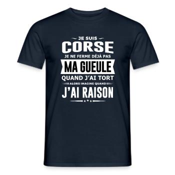 Corse je ne ferme pas ma gueule cadeau humour - T-shirt homme - marine - Devant - AI Model Male 178 light (178cm)