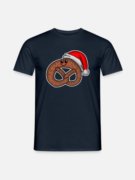 Weihnachtsbreze - Männer T-Shirt - Navy