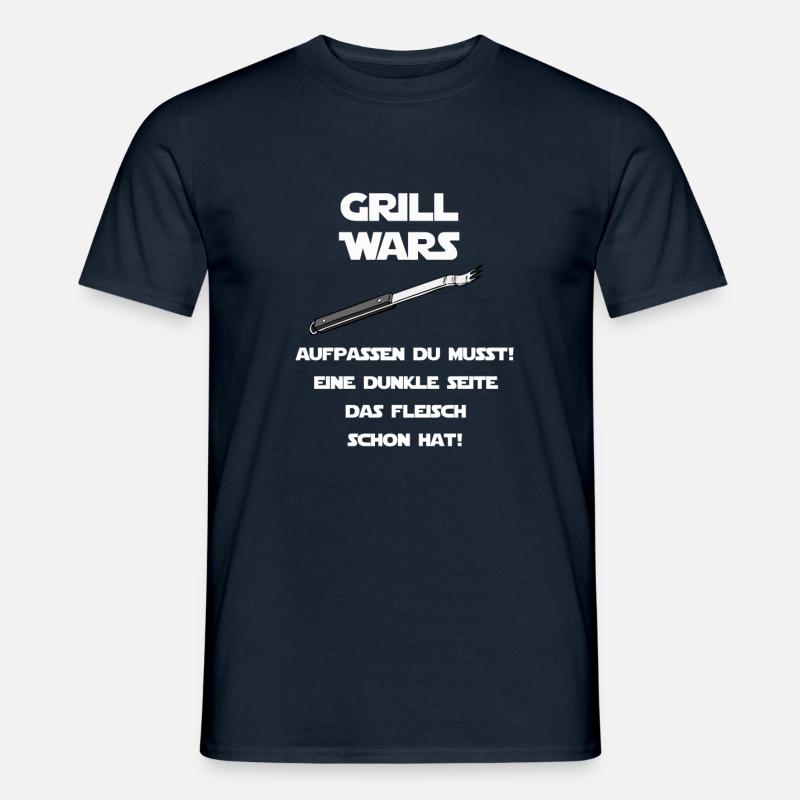 GrillWars - Eine dunkle Seite das Fleisch schon ha - Männer T-Shirt - Navy