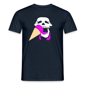 Crâne avec de la crème glacée - T-shirt homme - marine - Devant - AI Model Male 178 light (178cm)
