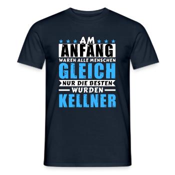 Am Anfang waren alle gleich - Kellner Edition - Männer T-Shirt - Navy - Vorne - AI Model Male 178 light (178cm)