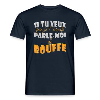 Passion cuisine & nourriture: parle-moi de bouffe - T-shirt homme - marine - Devant - AI Model Male 178 light (178cm)