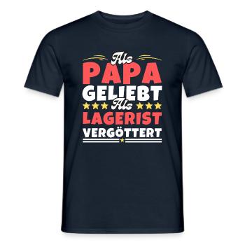 Als Papa geliebt, als Lagerist vergöttert - Männer T-Shirt - Navy - Vorne - AI Model Male 178 light (178cm)