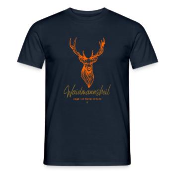 Jäger T-Shirt-Waidmannsheil-Jagen ist Naturschutz - Männer T-Shirt - Navy - Vorne - AI Model Male 178 light (178cm)