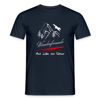 Bergsteiger und Wanderer-Wanderfreunde- Geschenk - Männer T-Shirt - Navy - Vorne - AI Model Male 178 light (178cm)