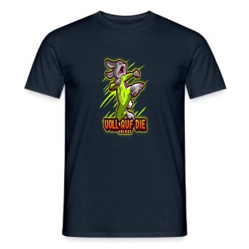 Conception de t-shirt amusant amusant plein dans le visage - T-shirt homme - marine - Devant - AI Model Male 178 light (178cm)